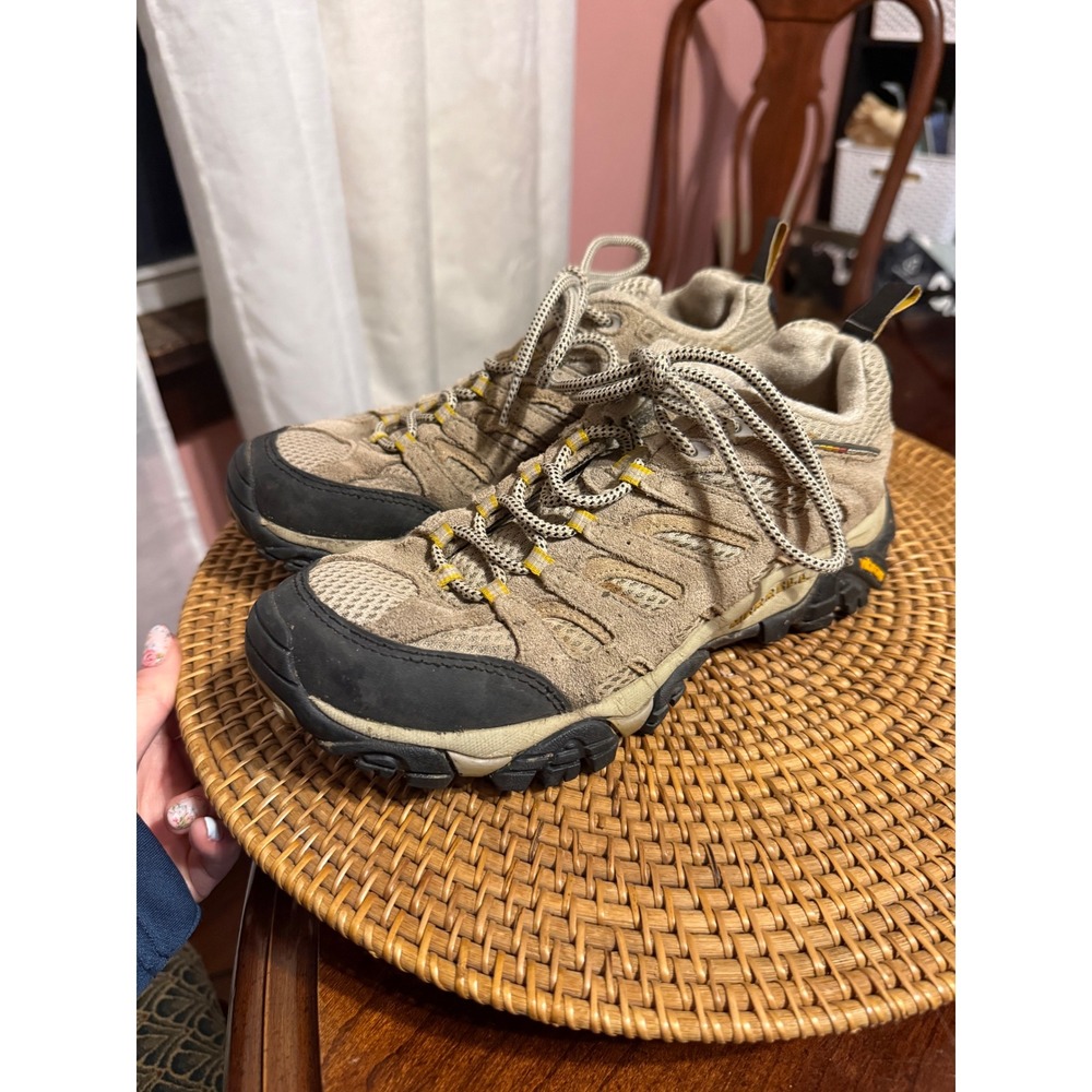 Merrell Moab Ventilator Hiking Shoes Womens 7 Taupe Suede Mesh Vibram J88612